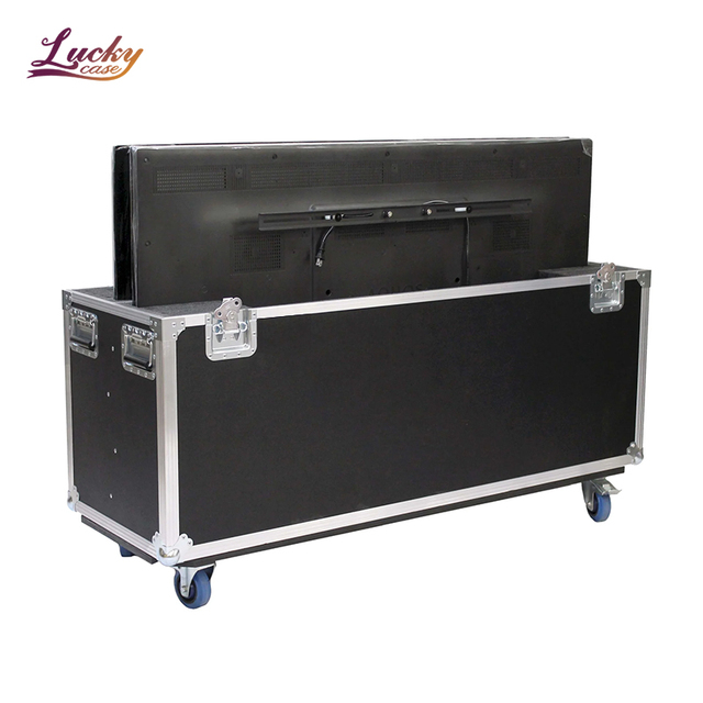 Fireproof Dual Flat Screen Case High Performance Aluminum TV Flight Case 85 Inch LED/LCD Road Case with Wheels and Foam