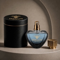 Flacon de parfum en verre borosilicate en forme de cœur Tatricia avec pompe pulvérisatrice dorée, diffuseur à bâtonnets, design de luxe à facettes pour parfum