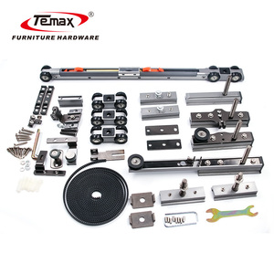 Temax phổ biến 2 + 1 đồ nội thất tủ quần áo đôi đóng êm liên kết Telescopic cửa trượt con lăn M974 - Product Image 2