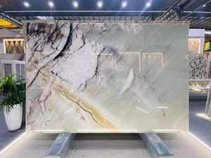 Losa de mármol Tiffany, <span class=keywords><strong>Laguna</strong></span>, cristal, cuarcita, función retroiluminada, decoración de pared, 20mm, 30mm, tocador de baño, azulejo de pared Bookmatched - Product Image 5