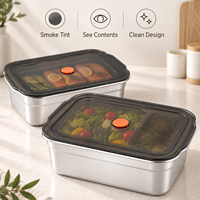 Ensemble de 8 boîtes alimentaires empilables en acier inoxydable, boîtes à lunch réutilisables pour le transport en extérieur, le camping, les pique-niques et la préparation des repas