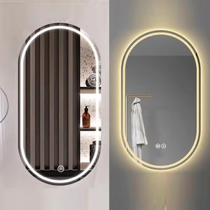 กระจกแต่งตัวติดผนังทรงวงรีแบบทันสมัย พร้อมไฟ LED กระจกอัจฉริยะสำหรับห้องน้ำ โรงแรม วิลล่า และโต๊ะเครื่องแป้ง - Product Image 5