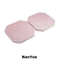Nouveau plateau à bagues octogonal en velours, logo personnalisé, présentoir de bijouterie de luxe, plateau de présentation pour bagues et boucles d'oreilles, plateau à bijoux multi-usages