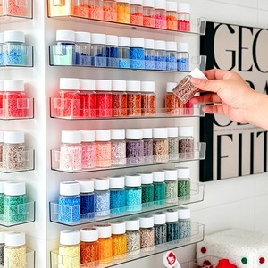 Perler Bead Storage Box Wall Mounted Transparent <b>Large</b> Capacity Bottle For Organizing Beads Display Rack - Product Image 4