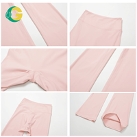Ensemble de yoga pour femme avec pantalon évasé, haut côtelé à manches longues, tenue de sport 2 pièces taille haute respirante, ensemble athleisure