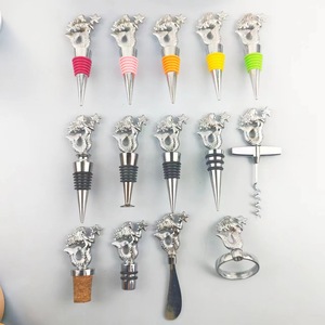 Mermaid Zinc Alloy Wine Stopper Set With Cork Bottle Opener Napkin Ring For Beverage Serving - Product Image 1