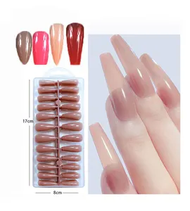 Bán Buôn Full Cover 240 Cái Hạnh Nhân Stiletto Quan Tài Rõ Ràng Liền Mạch Giá Rẻ Khỏa Thân Báo Chí Trên Nails Vendor