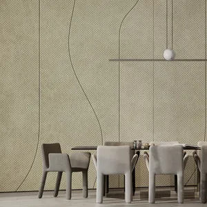 Bahan Panel Penutup Dinding Kulit, Dekorasi Rumah Stiker Dinding Serat Bambu Kertas Dinding Panel Dinding Modern