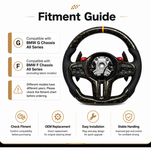 Volants en fibre de carbone personnalisés d'usine OEM, avec grip sportif et garniture intérieure de remplacement, accessoires automobiles de style course Pro pour BMW - Product Image 6