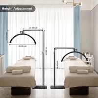 Lampe de beauté LED en forme de demi-lune avec lumière chaude et luminosité réglable pour la protection des yeux, utilisée dans les salons de manucure et de cils