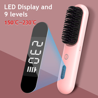 Brosse lissante chauffante rechargeable anti-brûlure avec dents amovibles OEM ODM