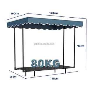 Vente d'usine, chariot pliable à roues larges personnalisé pour l'extérieur, chariot de jardin, chariot de plage pliable pour le camping avec pare-soleil amovible - Product Image 5