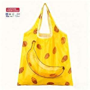 Cartoon Pattern Folding Reusable Polyester Shopping <b>Bag</b> Portable Environmental for Promotional Gift Advertising - Product Image 1