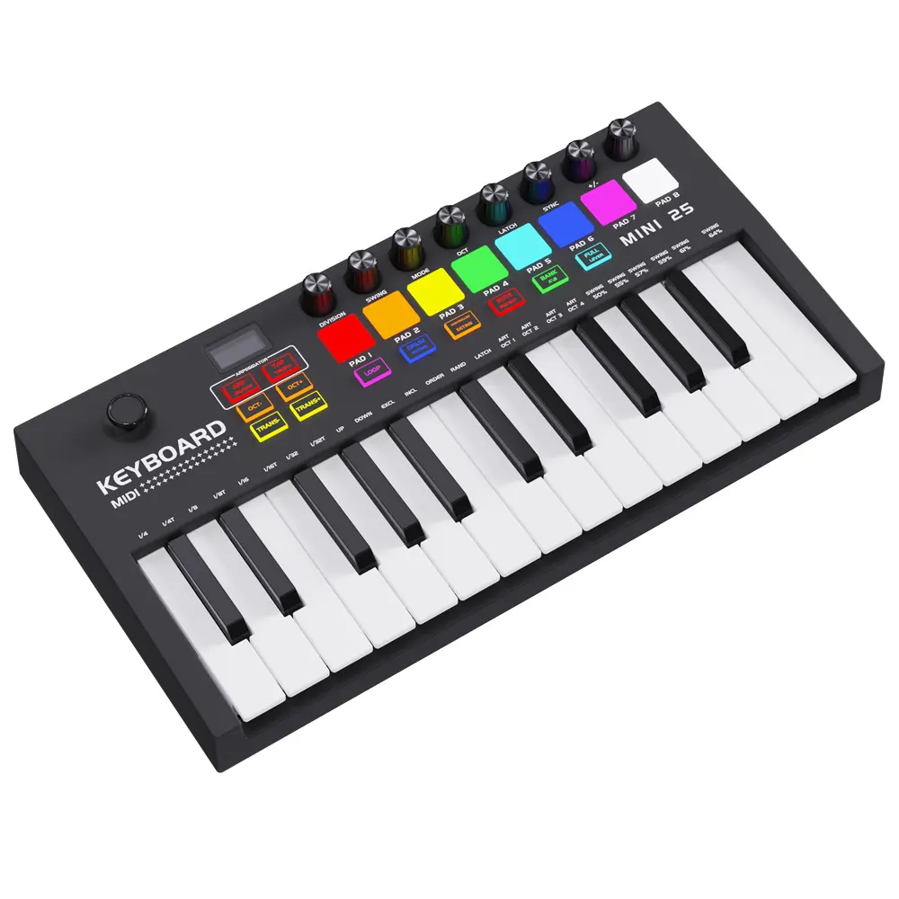 Konnix - Controlador de teclado midi para piano digital profissional, instrumento musical de 25 teclas, fábrica OEM