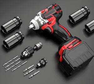 直接取引高品質1/2インチ4.0ahバッテリーコードレス高トルクブラシレス電動インパクトレンチ