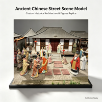 Modèle de diorama personnalisé d'une scène de rue chinoise ancienne