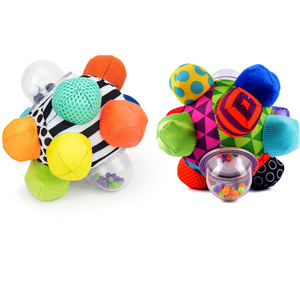 developmental bumpy ball easy to grasp plastic rattle ring baby