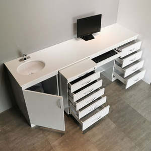 Arredamento Ospedaliero Moderno di Alta Qualità <span class=keywords><strong>Banco</strong></span> da Laboratorio Dentistico in Acciaio Inossidabile Antiruggine con 4 Cassetti Colore Personalizzabile - Product Image 6