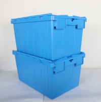 Conteneurs de stockage empilables en plastique haute capacité avec couvercle intégré pour matériel électronique et inventaire d'entrepôt