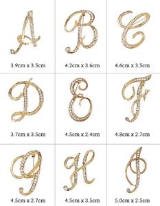 Spilla con Iniziale in Cristallo Trasparente Weiman, Accessori Gioiello da Donna per Matrimoni, Decorazioni, Regali e Artigianato, in Lega Placcata - Product Image 5