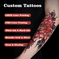 Papier de transfert d'eau personnalisé faux autocollant de tatouage temporaire étanche autocollants de tatouage