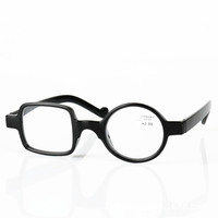 Lunettes de lecture pour presbytie élégantes, innovantes et originales, de style italien, avec monture en PC bleu, blanc et orange indestructible et position de lentille amusante