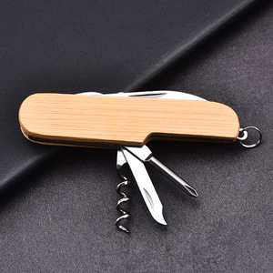 Couteau pliant multifonction en gros d'usine manche en bois outils de camping en plein air y compris les kits d'outils promotionnels - Product Image 5