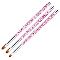 Ensemble professionnel de 3 stylos à dessin pour nail art, pétale de fleur, gel UV, extension, pinceaux de manucure