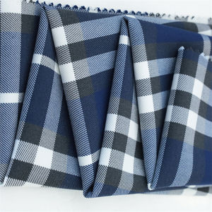 قماش فحص مصبوغ مغزول عالي الجودة باللون الأزرق والأبيض الرمادي 230 جم/متر مربع من نسيج التويل تريون سراويل فساتين تنورات من إيلين - Product Image 4