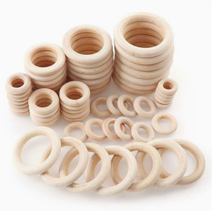 10 Anillos <span class=keywords><strong>de</strong></span> <span class=keywords><strong>Madera</strong></span> Pintados, <span class=keywords><strong>Madera</strong></span> Natural Sólida, Conectores para Manualidades, Tono <span class=keywords><strong>Madera</strong></span>, Regalo para Eventos Promocionales y Obsequios - Product Image 3