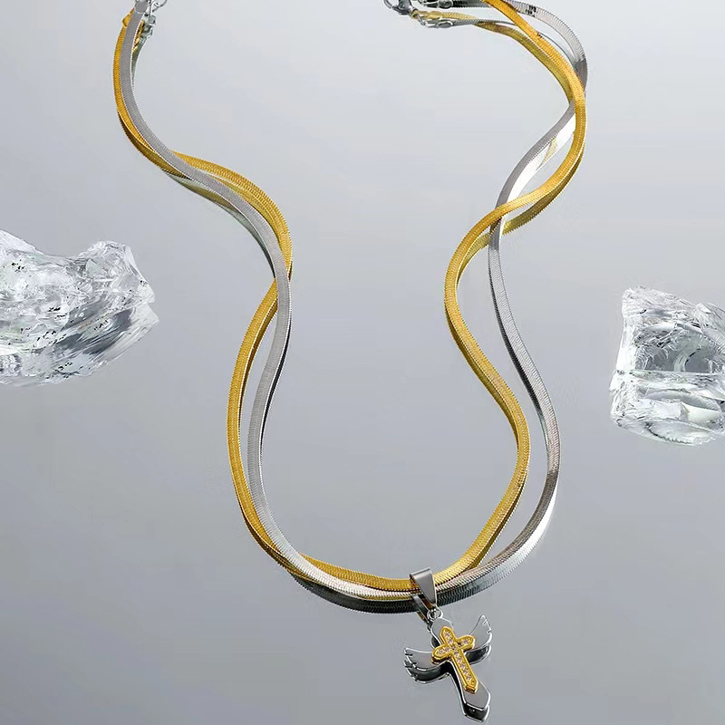 Soul Statement Collana a catena cubana da uomo, in acciaio