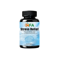 Gélules anti-stress à marque privée contenant de l'extrait d'ashwagandha et de la théanine, favorisant l'endurance et le soutien contre le stress