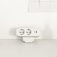 OMNI Bureau de charge intelligent moderne avec pince de fixation au bord du bureau, prise de table avec 2 prises et ports USB pour le bureau