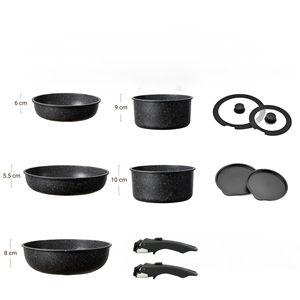 Ensemble de casseroles et poêles haut de gamme 13 pièces en acier inoxydable compatible induction - Product Image 1