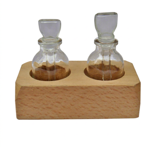 <b>Wooden</b> Acid Bottle Holder Block for 2 Bottles Durable Laboratory <b>Storage</b> Organizer for Gold Testing Jewelry Workshop|GS168A - Product Image 1
