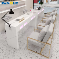 Table de manucure rose de luxe meubles de salon de manucure Tables à ongles Nail Art fournitures de salon de beauté bureau