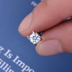 Perhiasan Set Moissanite Perak <span class=keywords><strong>Sterling</strong></span> 925 Bulat 5.0mm 0.5ct Anting Stud & Kalung Liontin untuk Penggunaan Sehari-hari Wanita - Product Image 5