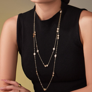 Elegante Collar de Circonia Cúbica Chapado en Oro de 18K, Cadena de Eslabones Clásica para Mujer, Joyería para Uso Diario, Accesorio para Fiestas - Product Image 2