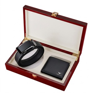 Luxury Unique Romantic Corporate Promotional Gift Set Custom Logo Printed Wallet And Belt Innovative Business Souvenir For Men - Product Image 1