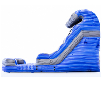 Toboggan aquatique gonflable commercial en PVC avec piscine pour adultes et enfants, utilisation en parc aquatique extérieur