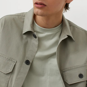 Elegante dolore Casual manica lunga in cotone saia in <span class=keywords><strong>lino</strong></span> giacca per gli uomini su misura sopramamamicia da <span class=keywords><strong>uomo</strong></span> con tasche sul petto - Product Image 3