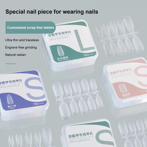ZHI JIA 100 piezas/caja Puntas de <span class=keywords><strong>Uñas</strong></span> Postizas Transparentes Sin Rastro, Acabado Mate, Cobertura Completa, Forma Almendrada y Ataúd, Acrílicas - Product Image 1