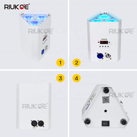 Projecteurs LED DJ Disco 3x18W RGBWA+UV 6-en-1 DMX avec télécommande IR sans fil, éclairage d'ambiance, 25 faisceaux, alimentés par batterie
