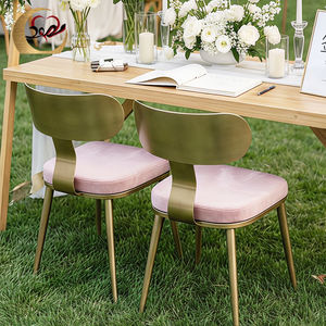 Modern Luxury Gold Stainless Steel Wedding <b>Chair</b> for Outdoor Events Parties Apartment & Living Room Use - Product Image 2