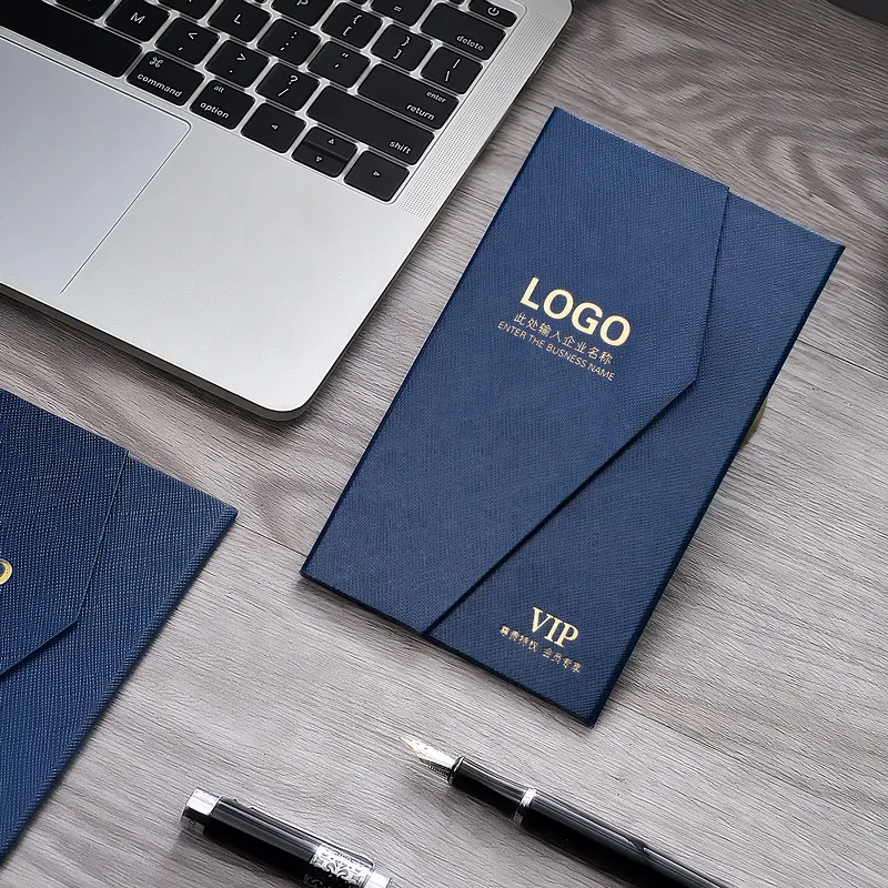 Personal isierte Luxus Gold Logo Kreditkarte Visitenkarte Verpackung Geschenk karton blaue Textur Papier box für Club karte