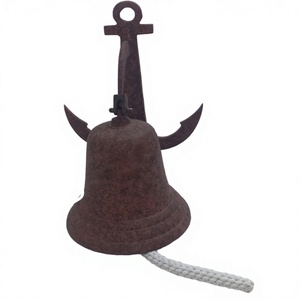 Farmhouse Rustic Bell Vintage Style Metal Craft Ship Anchor Bell <b>Decorative</b> Antique Bells Home Garden Supplies <b>Decorative</b> - Product Image 1