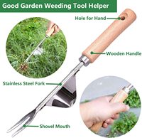 Herramienta Manual de deshierbe para jardín, deshierbe de acero inoxidable resistente a la corrosión, 12 pulgadas, HW01A