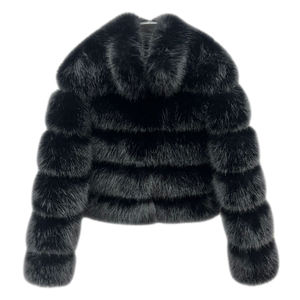 Jancoco 2024 Offre Spéciale fausse fourrure veste femmes recadrée noir fausse fourrure manteaux avec capuche - Product Image 1