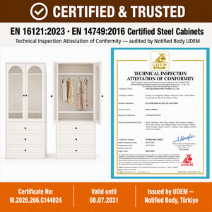 Custom OEM ODM Modern Modular Steel <strong>Wardrobe</strong> Freestanding Sliding Doors Adjustable Shelves Pickling Phosphating Electrostatic - Product Image 6