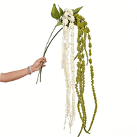 Groothandel 125cm zijden kunstmatige amarant schuimgroen hangend blad 6 takken voor Thanksgiving bloemstuk